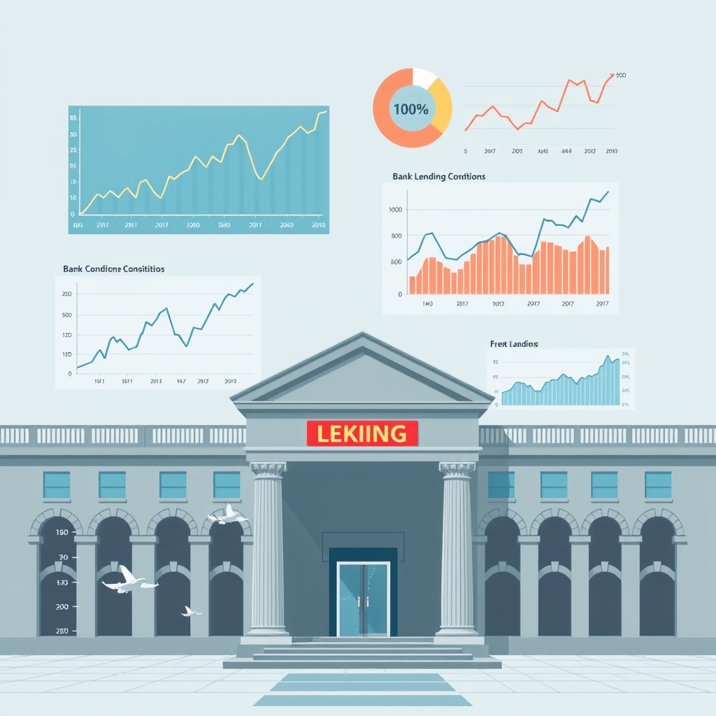 An infographic illustrating the key results of the ECB October 2026 Euro Area Bank Lending Survey, featuring graphs and charts that depict trends in bank lending, credit conditions, and economic indicators relevant to the Euro area.