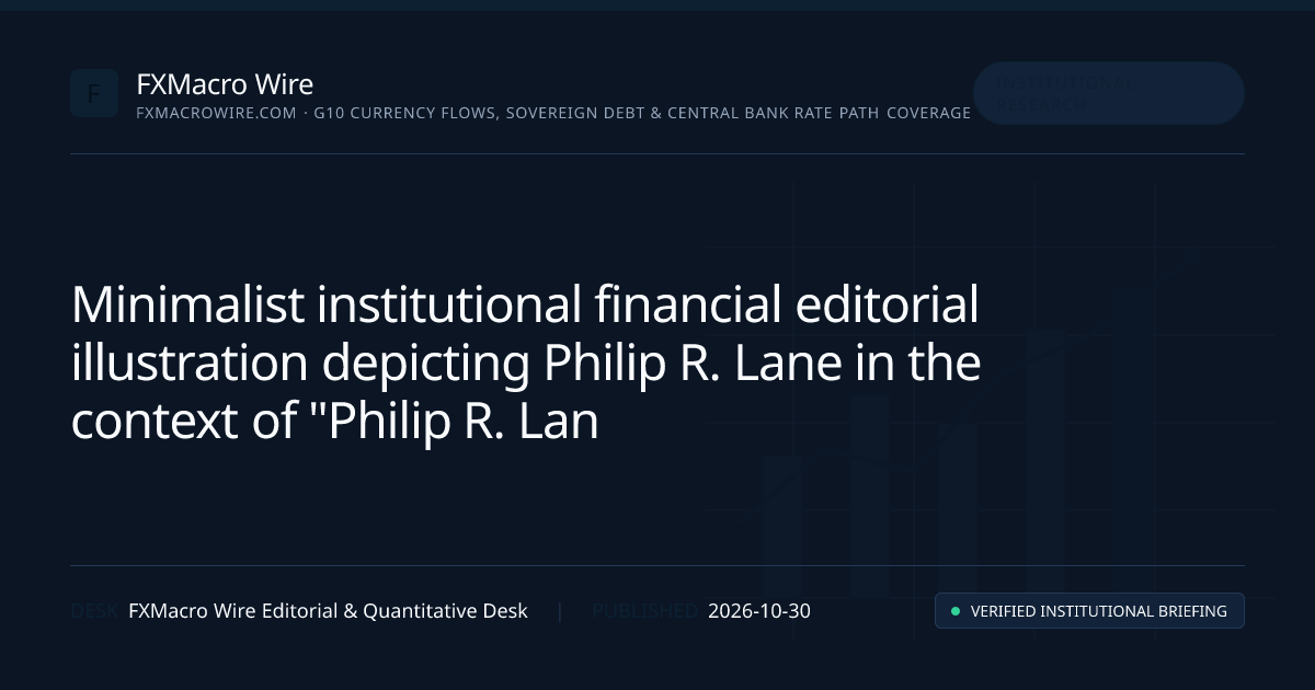 Editorial financial chart and market structure illustration representing Philip R. Lane: AI adoption in Europe — FXMacro Wire Market Brief (Philip R. Lane)